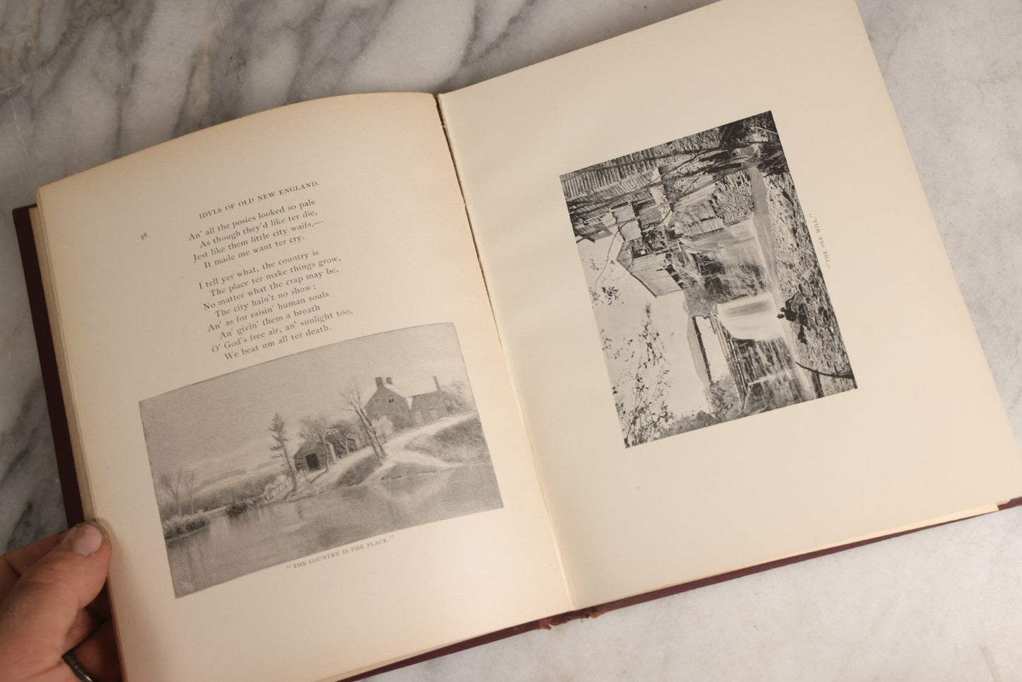 Lot 158 - "Idyls Of Old New England" Antique Poetry Book By Clarence Hawkes, Illustrated By R. Lionel De Lisser And Bessie W. Bell, Published By Picturesque Publishing Co., Northampton, Massachusetts, 1897