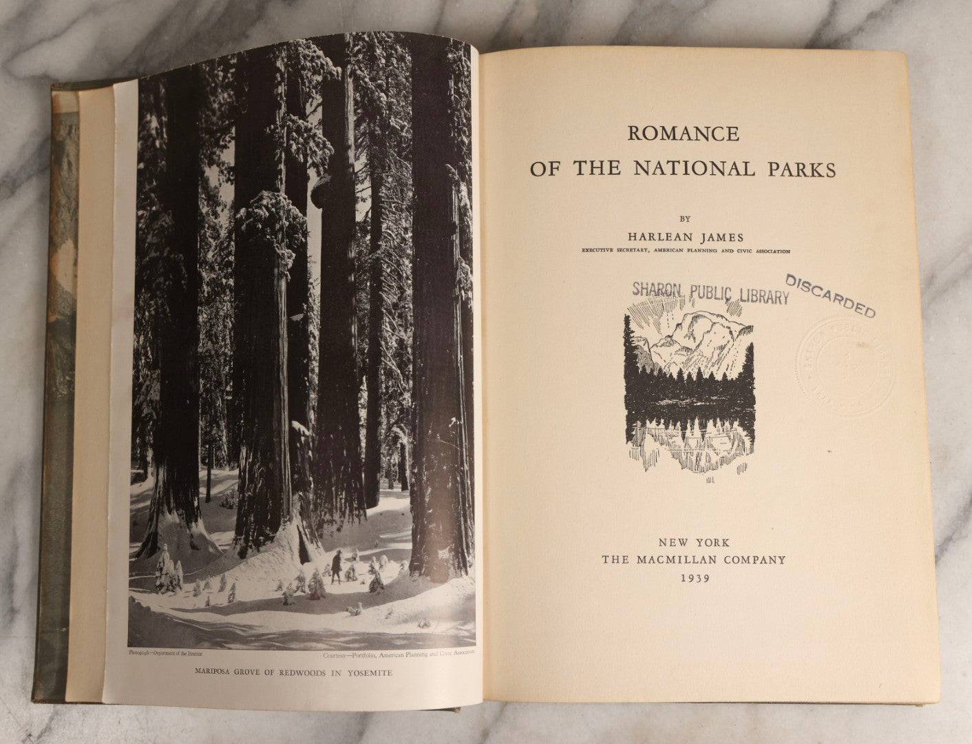 Lot 161 - "Romance Of The National Parks" Vintage Illustrated Exlib American History Book By Harlean James, Published By The Macmillan Company, New York, 1939