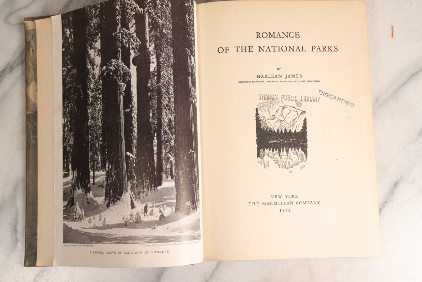 Lot 161 - "Romance Of The National Parks" Vintage Illustrated Exlib American History Book By Harlean James, Published By The Macmillan Company, New York, 1939