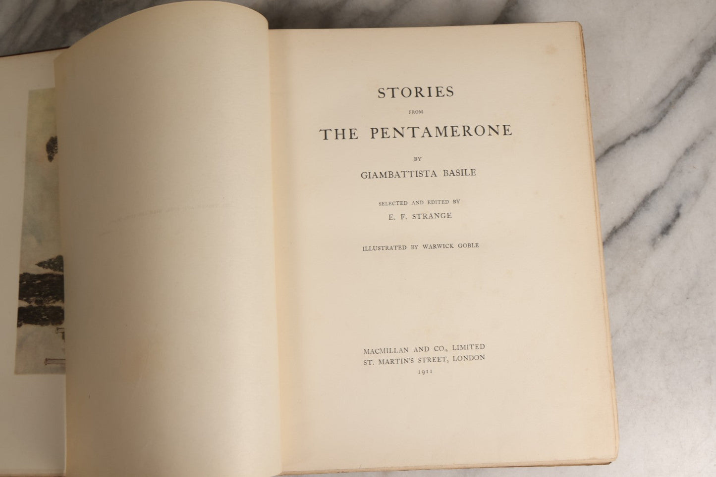 Lot 162 - "Stories From The Pentamerone" Antique Illustrated Book By Giambattista Basile, Selected And Edited By E. F. Strange, Illustrated By Warwick Goble, Published By Macmillan And Co., Limited, 1911