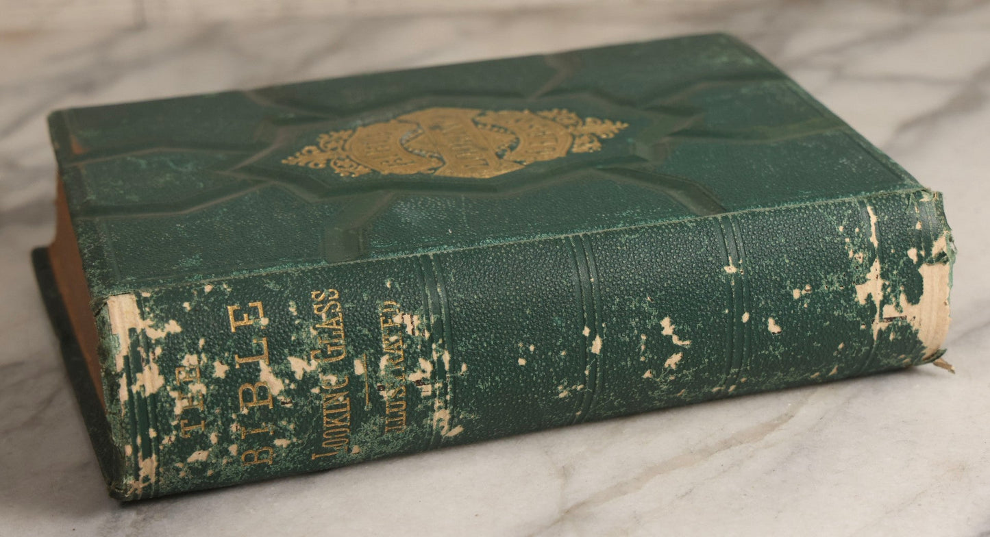 Lot 163 - "The Bible Looking Glass: Religious Emblems" Antique Illustrated Religious Emblem Book, Published By Bradley, Garretson & Co., Philadelphia, Circa 1875