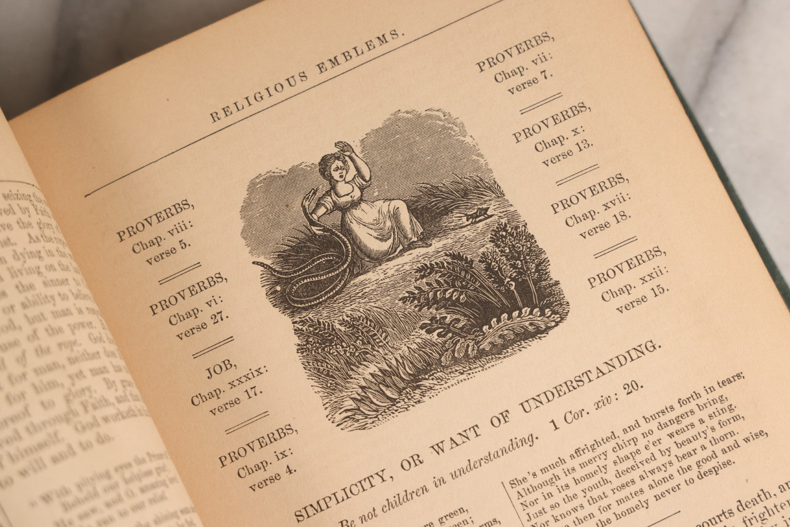 Lot 163 - "The Bible Looking Glass: Religious Emblems" Antique Illustrated Religious Emblem Book, Published By Bradley, Garretson & Co., Philadelphia, Circa 1875