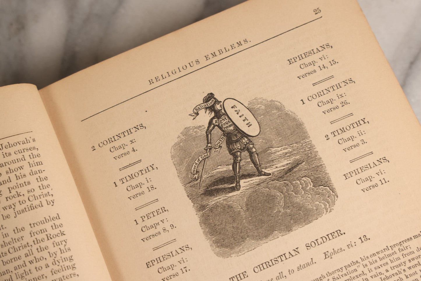 Lot 163 - "The Bible Looking Glass: Religious Emblems" Antique Illustrated Religious Emblem Book, Published By Bradley, Garretson & Co., Philadelphia, Circa 1875