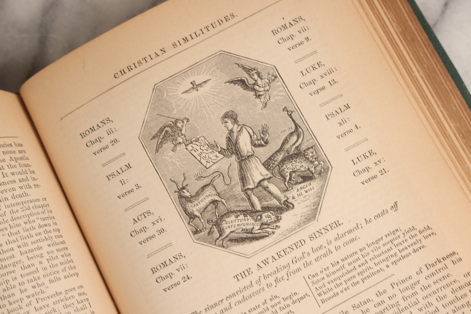 Lot 163 - "The Bible Looking Glass: Religious Emblems" Antique Illustrated Religious Emblem Book, Published By Bradley, Garretson & Co., Philadelphia, Circa 1875