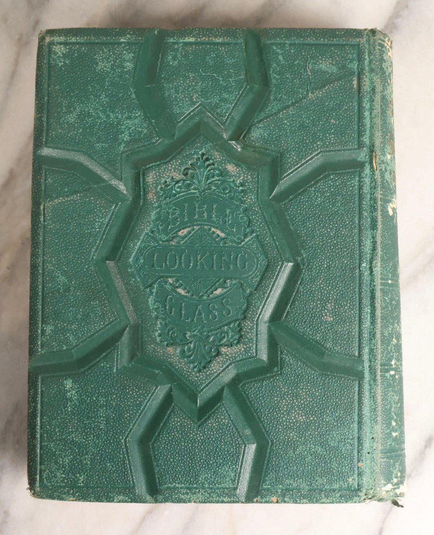 Lot 163 - "The Bible Looking Glass: Religious Emblems" Antique Illustrated Religious Emblem Book, Published By Bradley, Garretson & Co., Philadelphia, Circa 1875