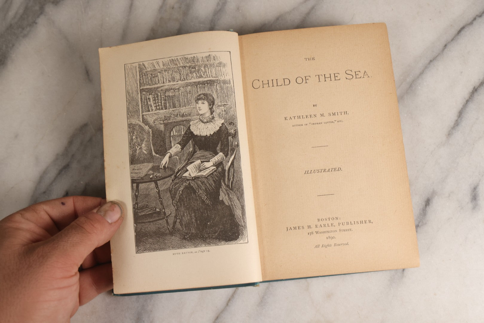 Lot 165 - "The Child Of The Sea" Antique Illustrated Religious Fiction Book By Kathleen M. Smith, Published By James H. Earle, Boston, Massachusetts, 1890