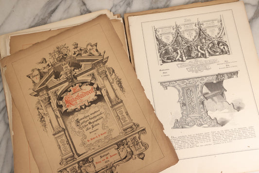 Lot 169 - Antique German Decorative Arts Portfolio "Das Kunsthandwerk" Collection Of Engraved And Chromolithographed Plates Published By W. Spemann, Stuttgart, 1874
