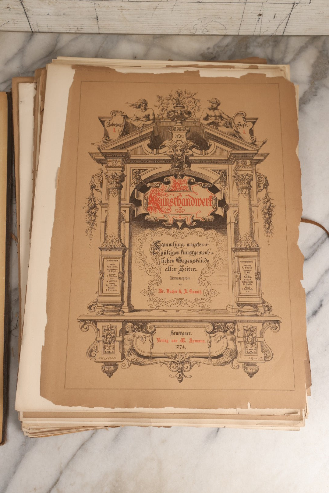 Lot 169 - Antique German Decorative Arts Portfolio "Das Kunsthandwerk" Collection Of Engraved And Chromolithographed Plates Published By W. Spemann, Stuttgart, 1874