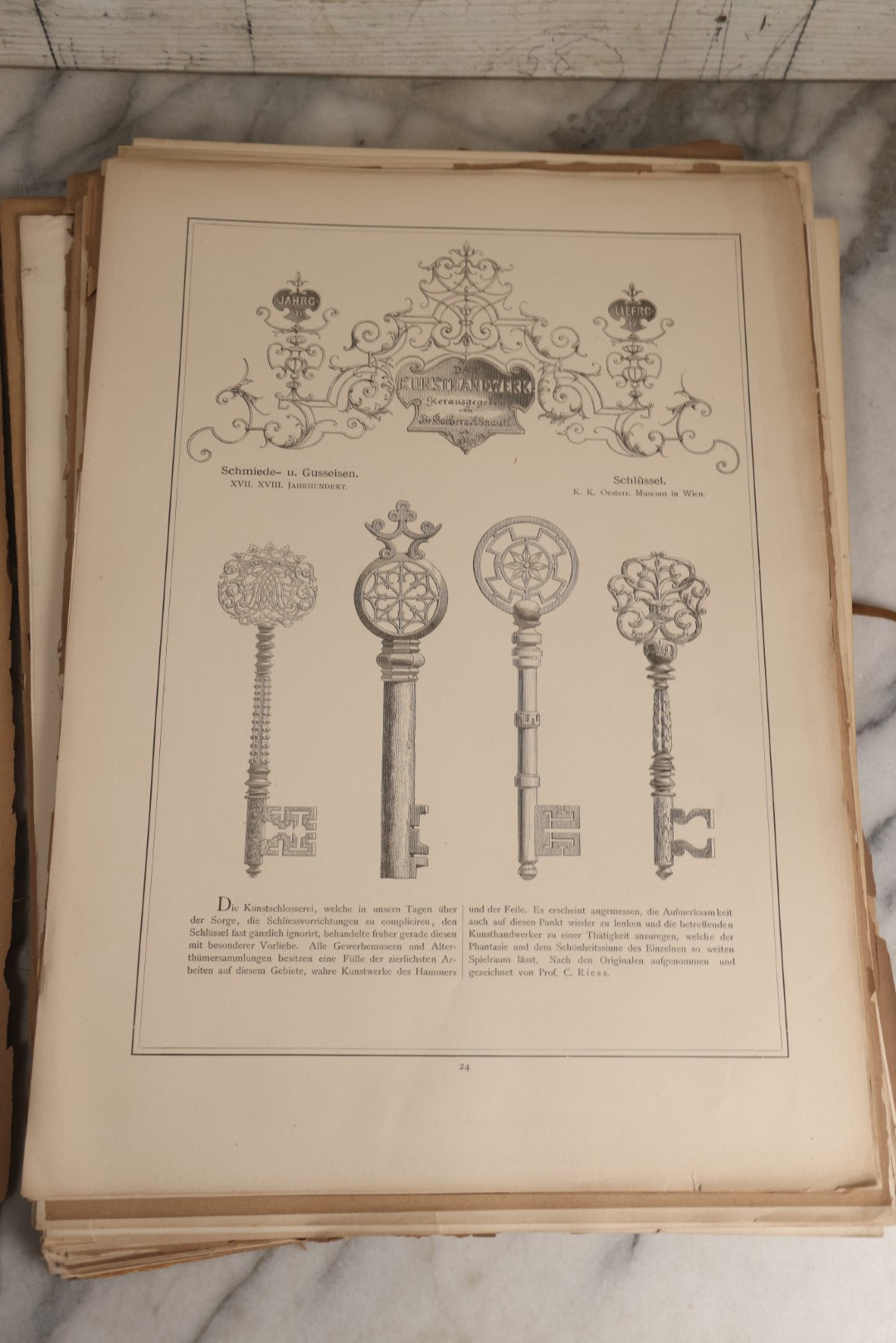 Lot 169 - Antique German Decorative Arts Portfolio "Das Kunsthandwerk" Collection Of Engraved And Chromolithographed Plates Published By W. Spemann, Stuttgart, 1874