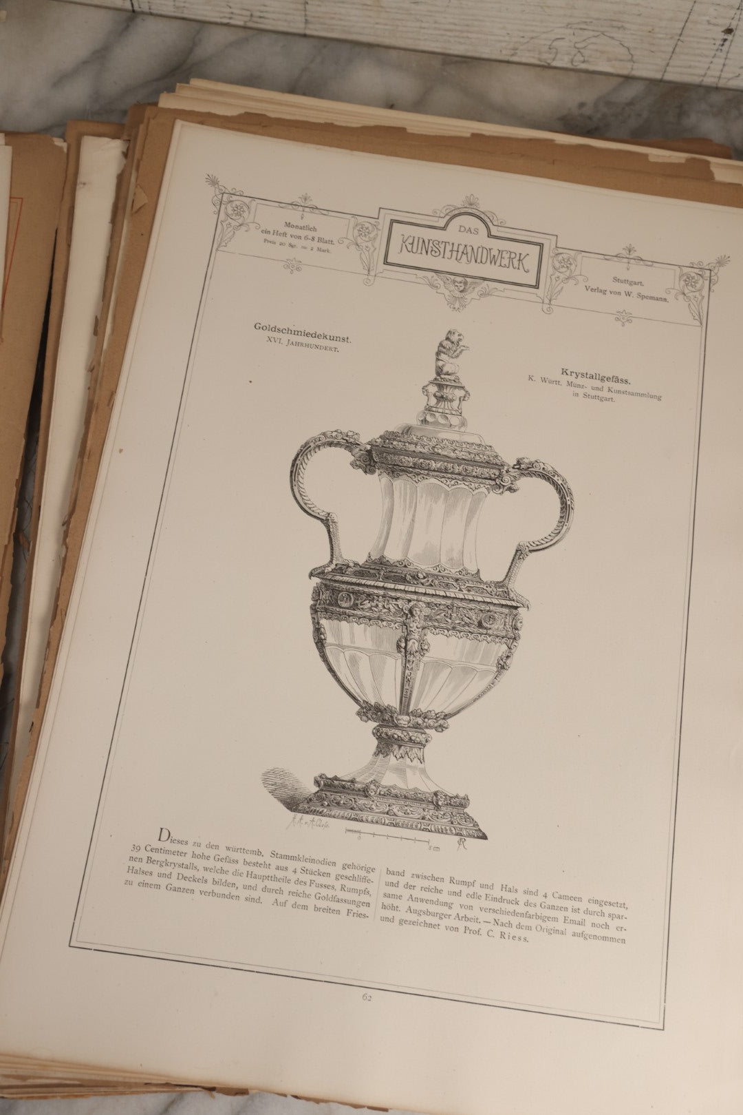 Lot 169 - Antique German Decorative Arts Portfolio "Das Kunsthandwerk" Collection Of Engraved And Chromolithographed Plates Published By W. Spemann, Stuttgart, 1874