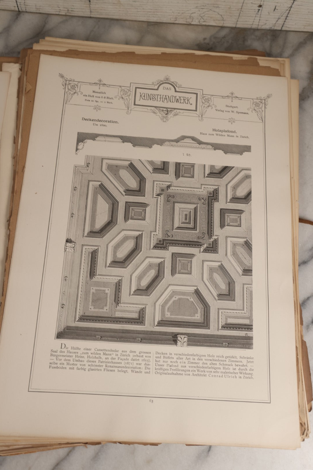 Lot 169 - Antique German Decorative Arts Portfolio "Das Kunsthandwerk" Collection Of Engraved And Chromolithographed Plates Published By W. Spemann, Stuttgart, 1874