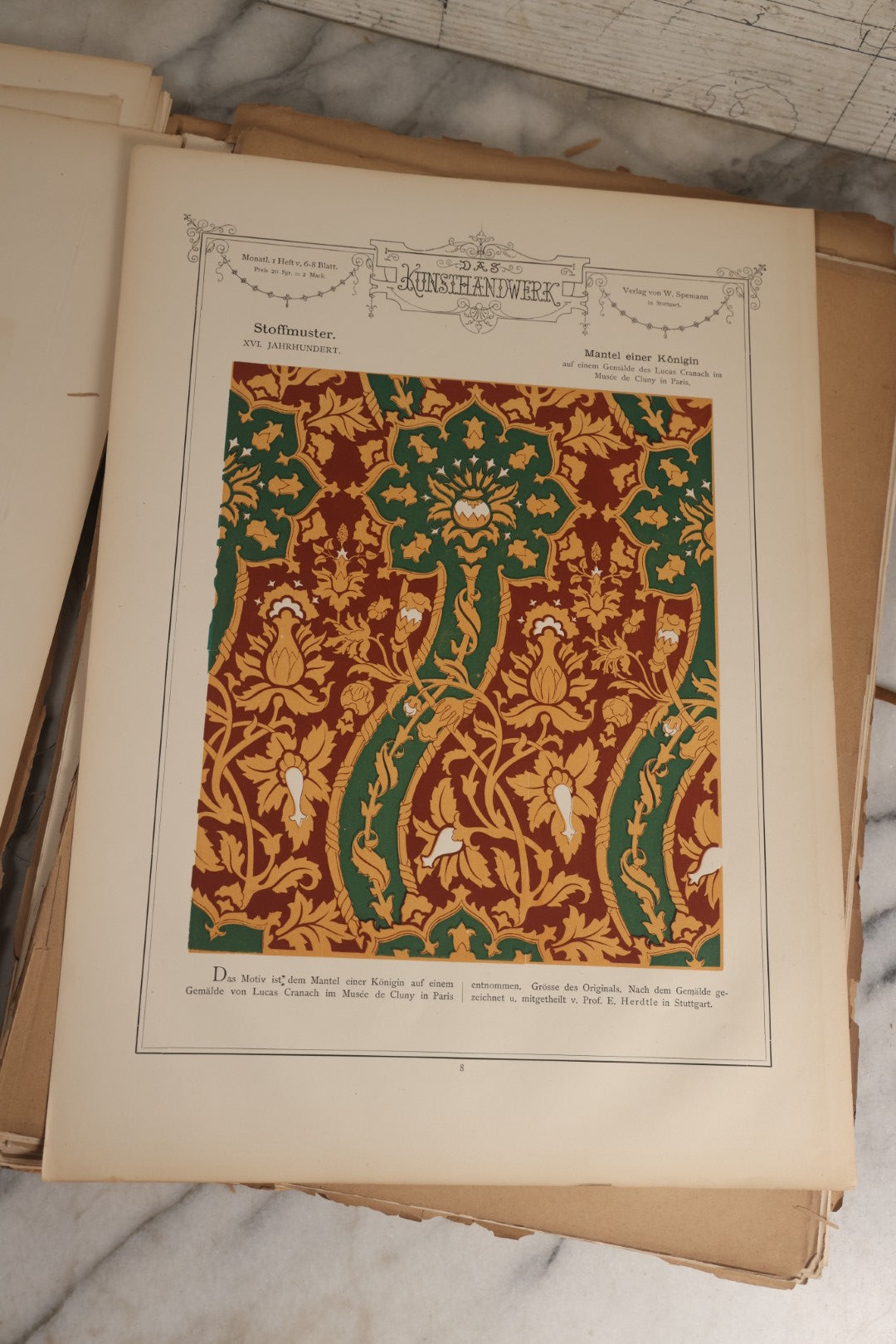Lot 169 - Antique German Decorative Arts Portfolio "Das Kunsthandwerk" Collection Of Engraved And Chromolithographed Plates Published By W. Spemann, Stuttgart, 1874