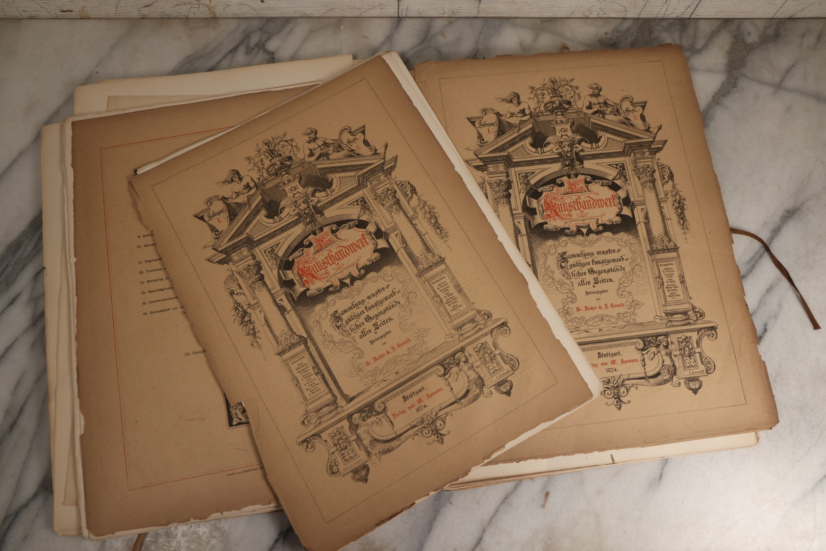 Lot 169 - Antique German Decorative Arts Portfolio "Das Kunsthandwerk" Collection Of Engraved And Chromolithographed Plates Published By W. Spemann, Stuttgart, 1874