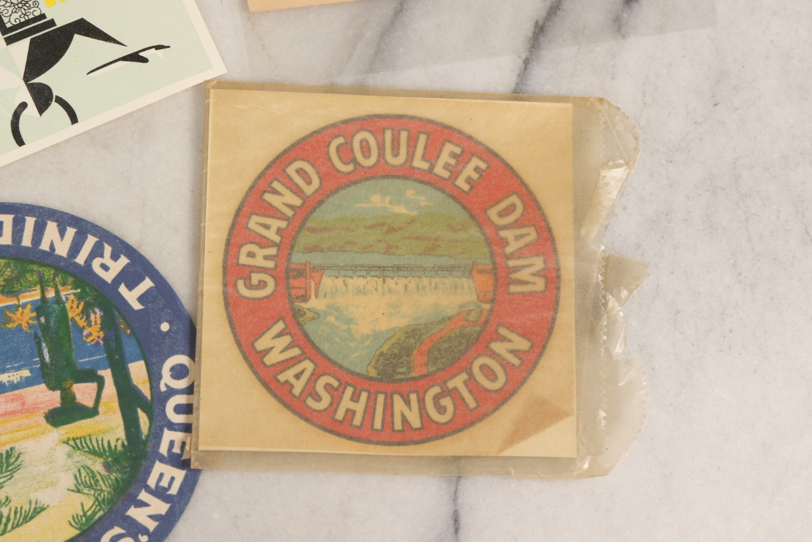 Lot 179 - Grouping Of 12 Vintage Travel Decals Including Fujimatsu Hotel Yokohama Japan, Hotel Camaguey Cuba, Grand Coulee Dam Washington, Death Valley 49ers Member