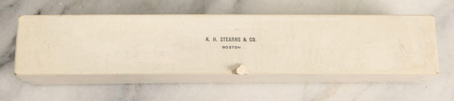 Lot 181 - Antique Black Mesh Folding Hand Fan In Original R.H. Stearns & Co. Box, Boston