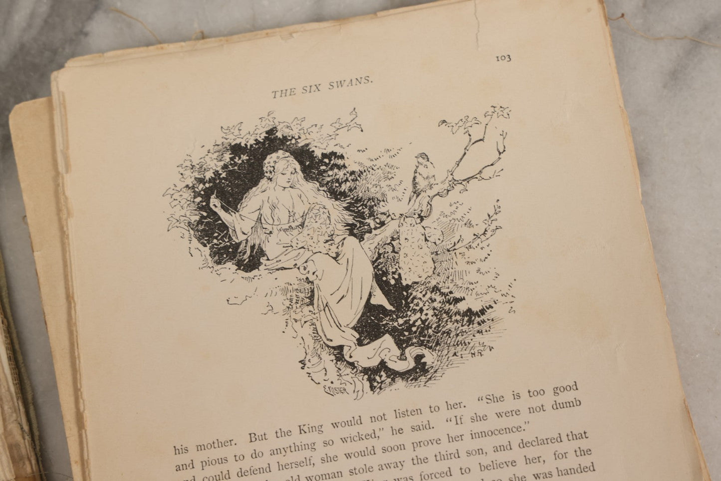 Lot 183 - “Grimm's Fairy Tales” Antique Illustrated Fairy Tale Book With Color Plates By Ada Dennis And Illustrations By E. Stuart Hardy, Published By Ernest Nister, London And E.P. Dutton & Co., New York, Note Poor, Craft-Grade Condition