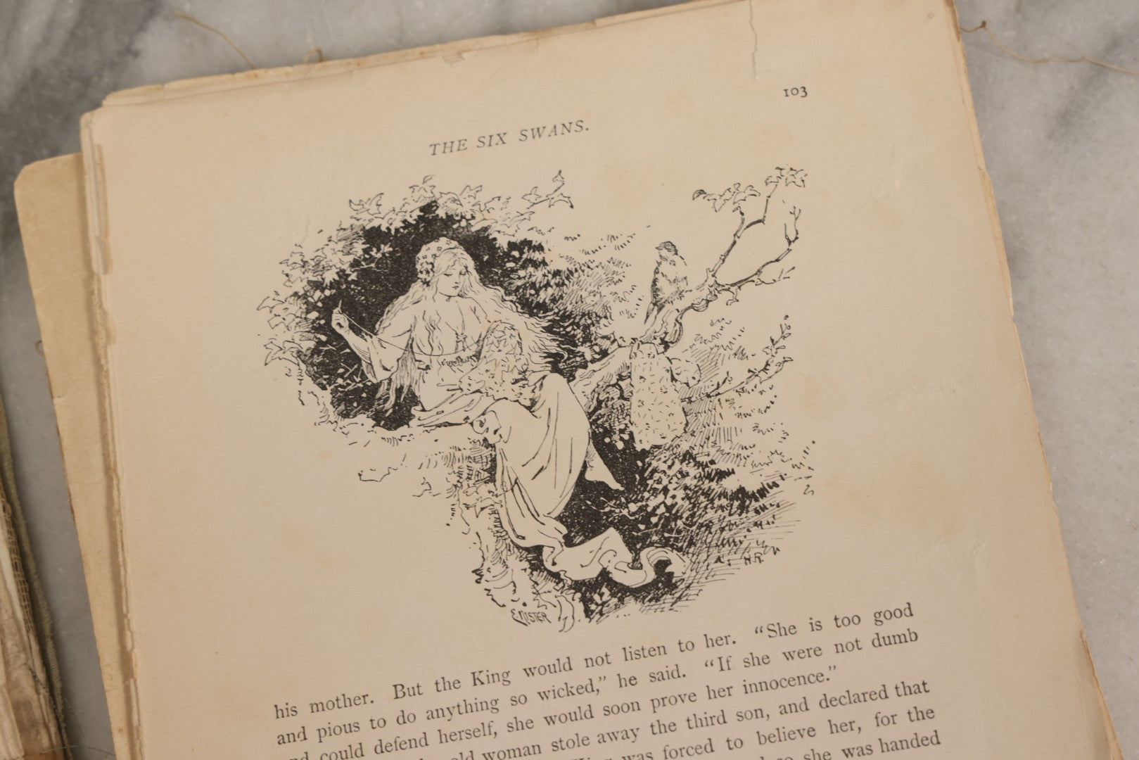Lot 183 - “Grimm's Fairy Tales” Antique Illustrated Fairy Tale Book With Color Plates By Ada Dennis And Illustrations By E. Stuart Hardy, Published By Ernest Nister, London And E.P. Dutton & Co., New York, Note Poor, Craft-Grade Condition