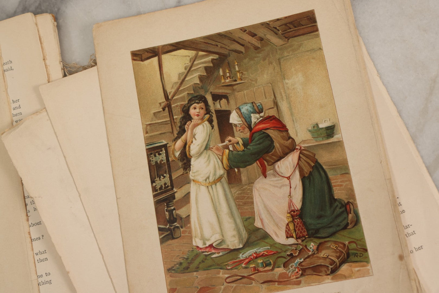 Lot 183 - “Grimm's Fairy Tales” Antique Illustrated Fairy Tale Book With Color Plates By Ada Dennis And Illustrations By E. Stuart Hardy, Published By Ernest Nister, London And E.P. Dutton & Co., New York, Note Poor, Craft-Grade Condition