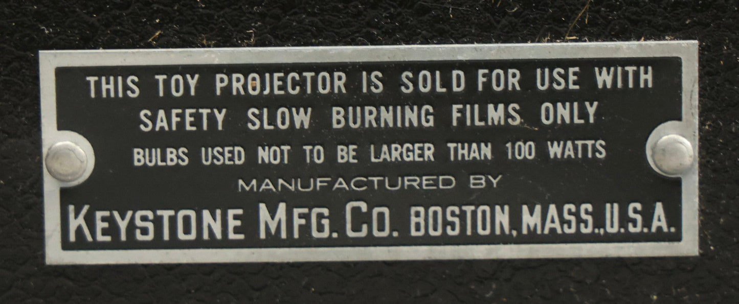 Lot 001 - Antique Keystone Moviegraph Hand-Crank 35Mm Motion Picture Film Toy Projector, Model 198-W, Patented 1920, With Period Comedy Film And Portion Of Original Box