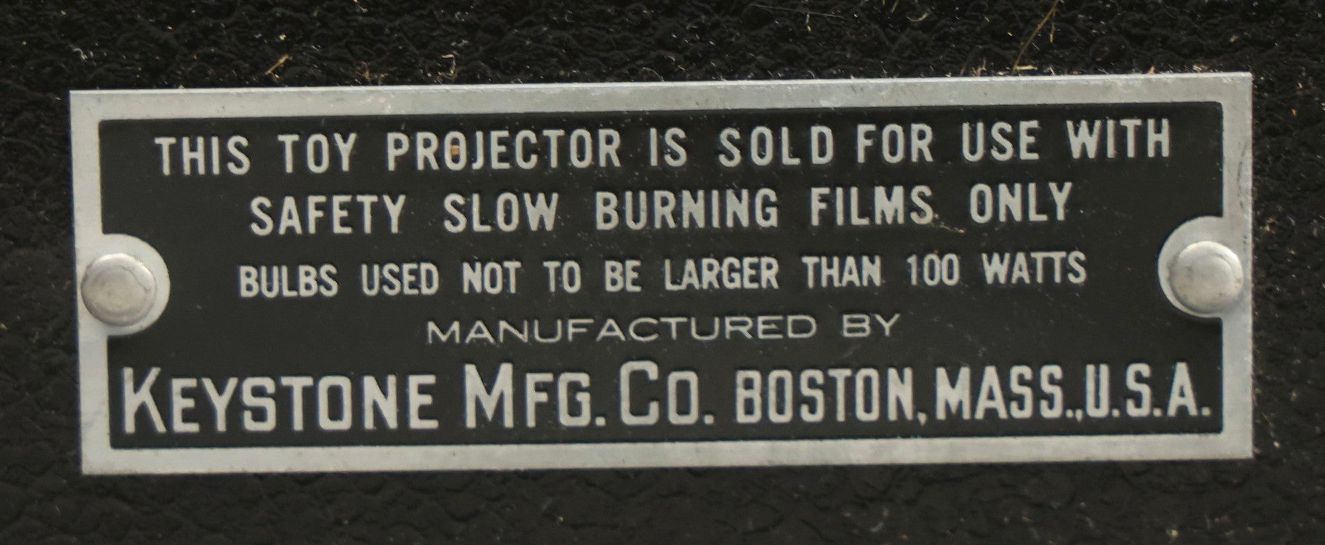 Lot 001 - Antique Keystone Moviegraph Hand-Crank 35Mm Motion Picture Film Toy Projector, Model 198-W, Patented 1920, With Period Comedy Film And Portion Of Original Box