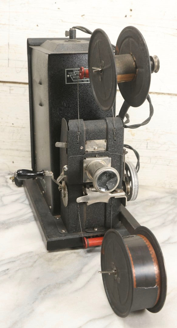 Lot 001 - Antique Keystone Moviegraph Hand-Crank 35Mm Motion Picture Film Toy Projector, Model 198-W, Patented 1920, With Period Comedy Film And Portion Of Original Box