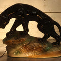 Lot 002 - Vintage Mid Century Ceramic Panther Television T.V. Lamp, Large Size