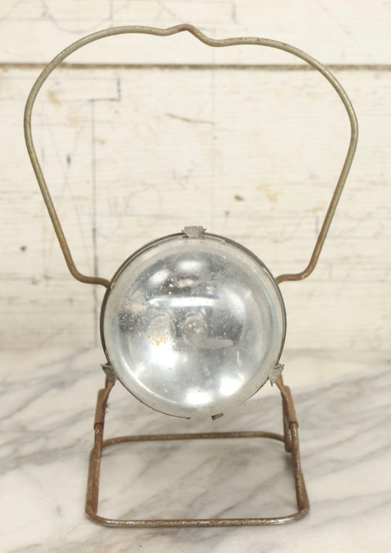 Lot 010 - Vintage Justrite No. 2198 Battery Powered Flashlight With Yellow Metal Body, Justrite Manufacturing Co., Chicago, Illinois, 11" H