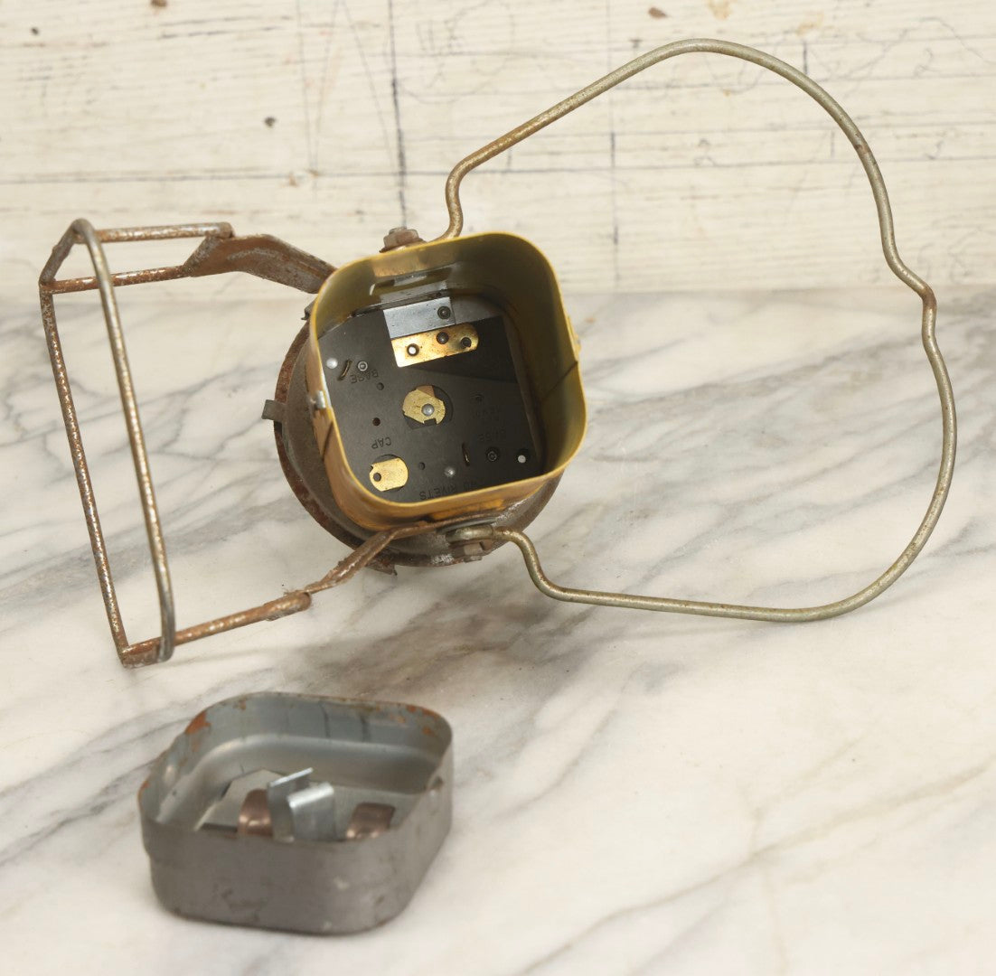 Lot 010 - Vintage Justrite No. 2198 Battery Powered Flashlight With Yellow Metal Body, Justrite Manufacturing Co., Chicago, Illinois, 11" H