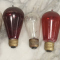 Lot 012 - Grouping Of Seven Antique Edison Style Incandescent Light Bulbs With Mixed Makers Including Bryan Marsh Imperial, Miller Patent 1902, National Mazda General Electric, Red And Clear Examples