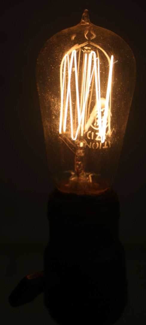 Lot 012 - Grouping Of Seven Antique Edison Style Incandescent Light Bulbs With Mixed Makers Including Bryan Marsh Imperial, Miller Patent 1902, National Mazda General Electric, Red And Clear Examples