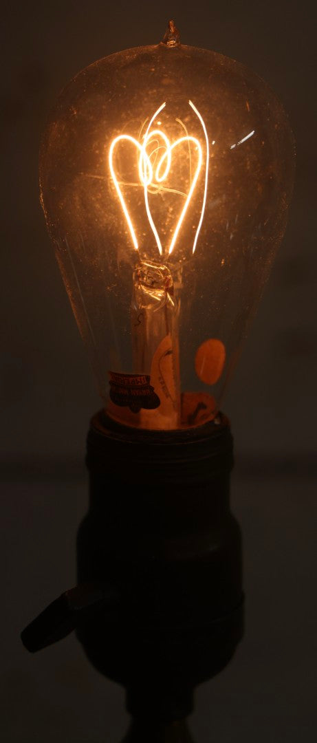 Lot 012 - Grouping Of Seven Antique Edison Style Incandescent Light Bulbs With Mixed Makers Including Bryan Marsh Imperial, Miller Patent 1902, National Mazda General Electric, Red And Clear Examples