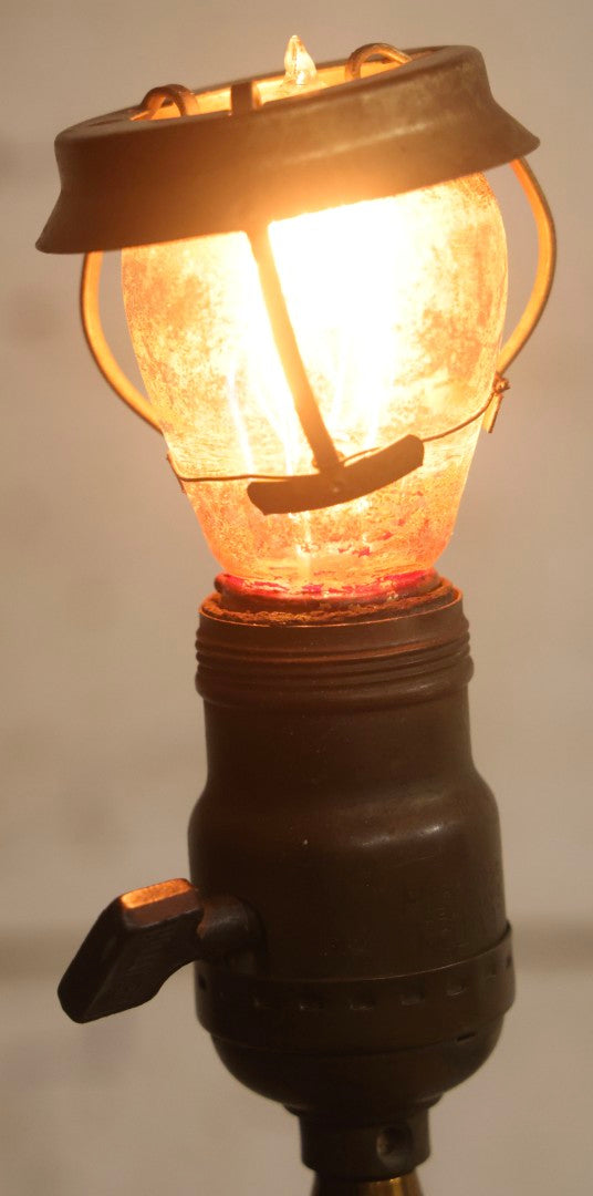 Lot 012 - Grouping Of Seven Antique Edison Style Incandescent Light Bulbs With Mixed Makers Including Bryan Marsh Imperial, Miller Patent 1902, National Mazda General Electric, Red And Clear Examples