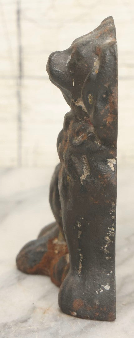 Lot 020 - Antique Cast Iron Charles Spaniel Dog Figural Doorstop With Traces Of Original Paint, 5-1/8" H