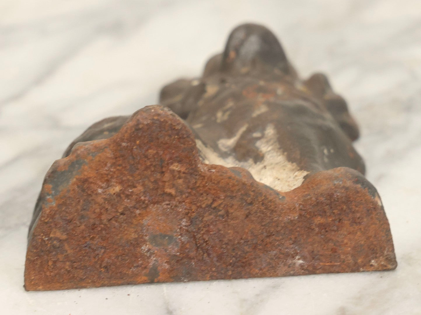 Lot 020 - Antique Cast Iron Charles Spaniel Dog Figural Doorstop With Traces Of Original Paint, 5-1/8" H