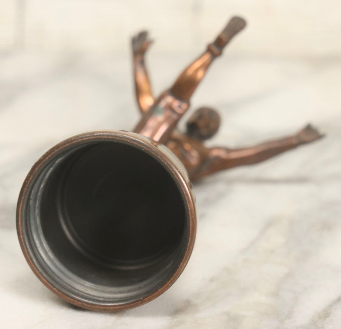 Lot 021 - Vintage Bronze-Toned Metal Football Kicker Trophy Figure, Circa 1940s 6-1/2" H