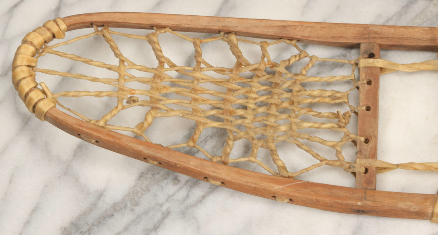 Lot 024 - Vintage Pair Of Children's Wooden Frame Snowshoes With Rawhide Webbing, 31" L Each
