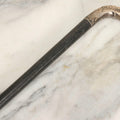 Lot 025 - Antique Black-Stained Wood Cane With Sterling Silver Handle Bearing Lion Passant Hallmark, 34-1/2" L