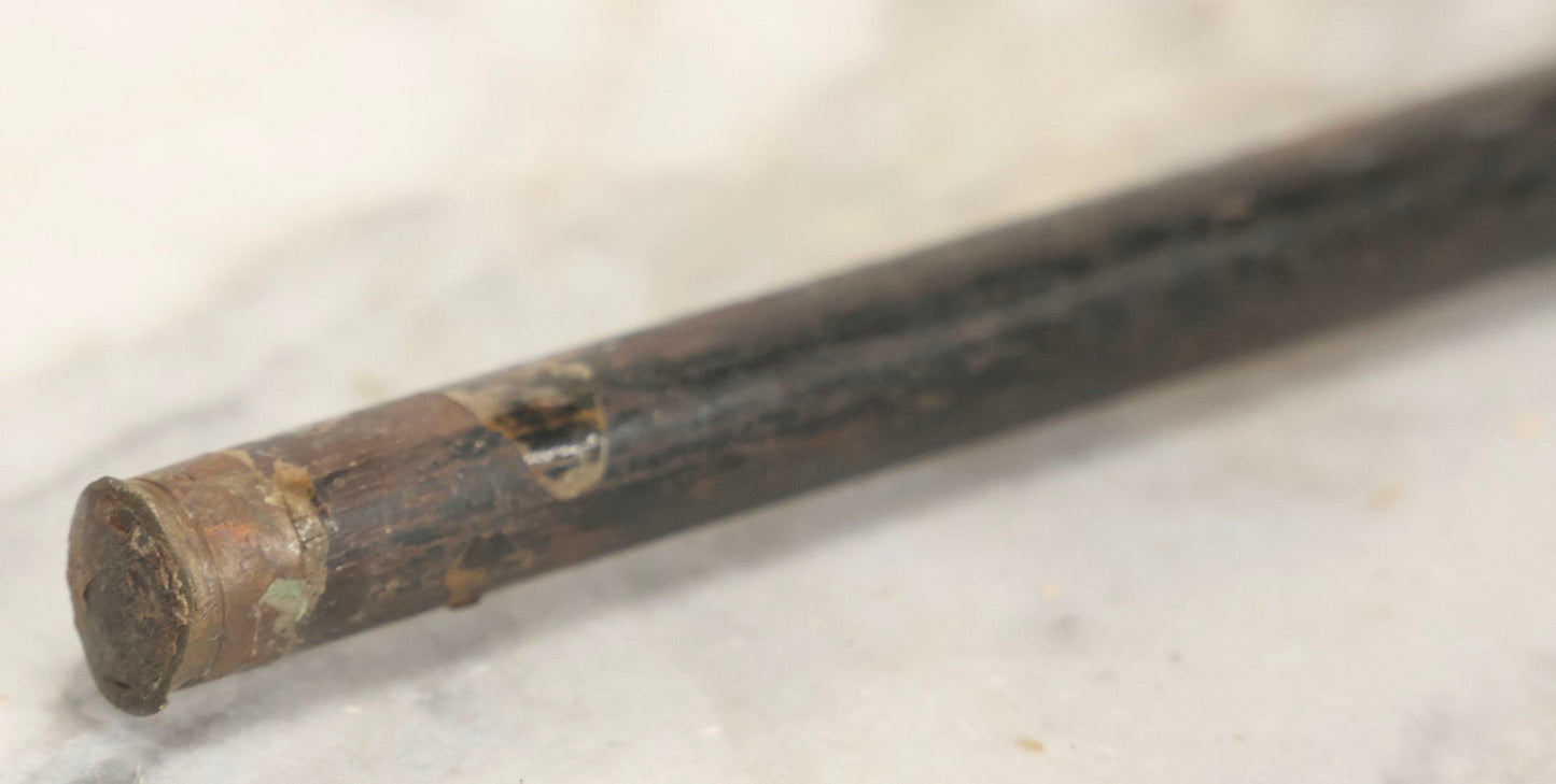 Lot 025 - Antique Black-Stained Wood Cane With Sterling Silver Handle Bearing Lion Passant Hallmark, 34-1/2" L