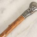 Lot 026 - Antique Branch Form Walking Cane With Silverplate Floral Handle, 34-1/4" L