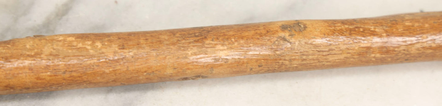 Lot 026 - Antique Branch Form Walking Cane With Silverplate Floral Handle, 34-1/4" L