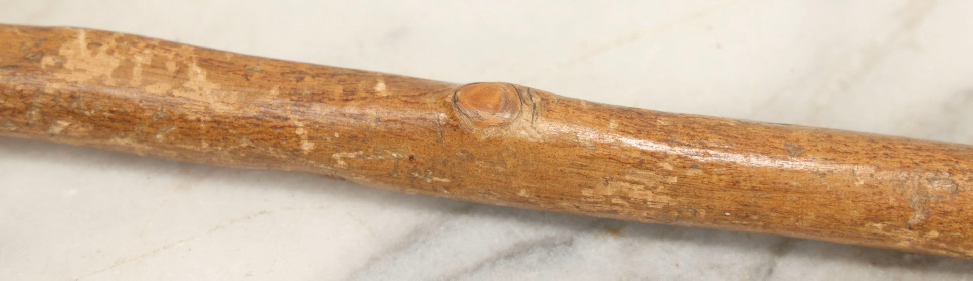 Lot 026 - Antique Branch Form Walking Cane With Silverplate Floral Handle, 34-1/4" L