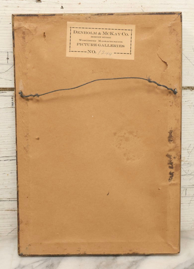 Lot 030 - Antique Early 20th Century Genre Scene Oil On Board After Popular Image, Man Burning Brush, In Gilt Frame, 8-5/8" x 12-1/2"