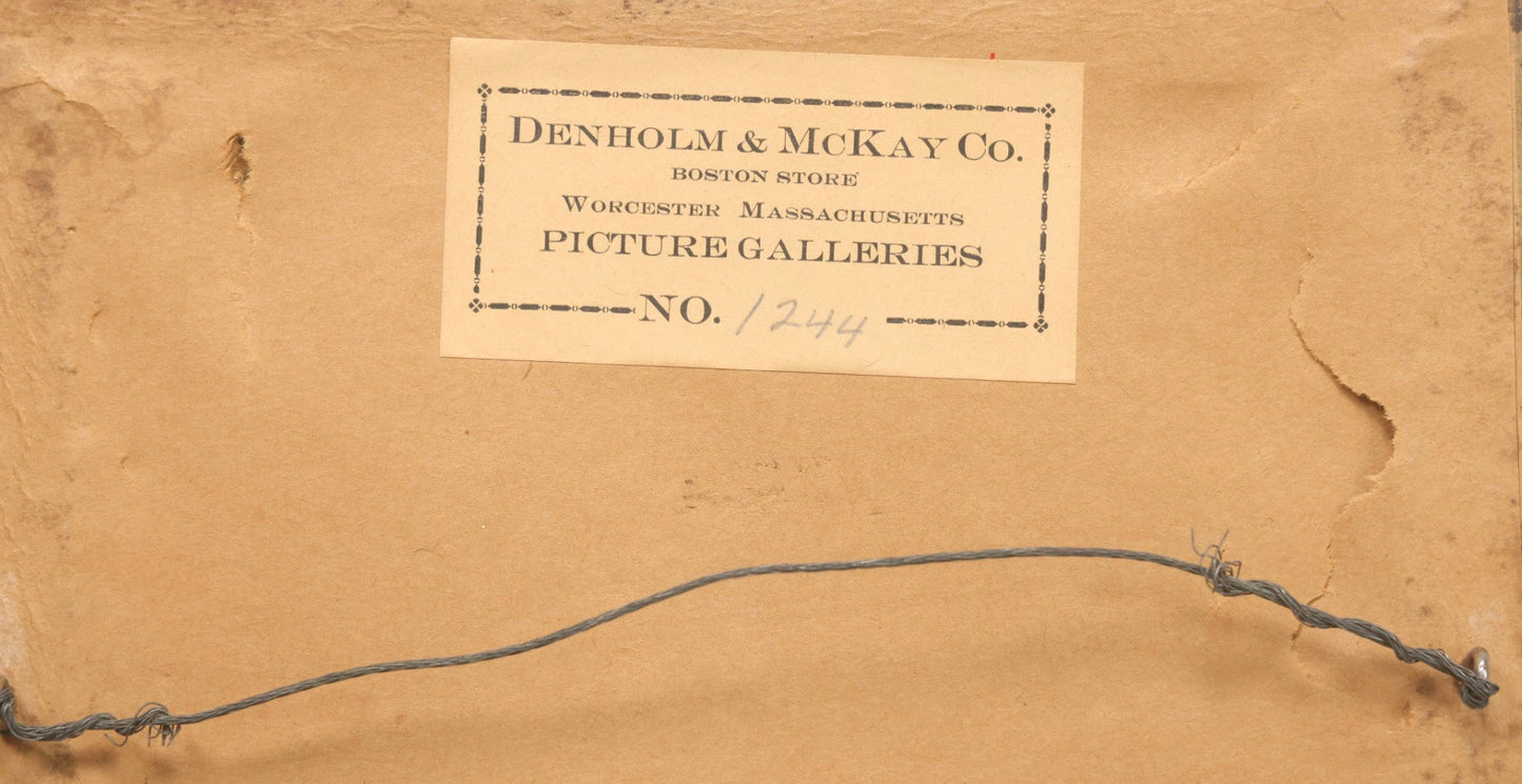 Lot 030 - Antique Early 20th Century Genre Scene Oil On Board After Popular Image, Man Burning Brush, In Gilt Frame, 8-5/8" x 12-1/2"