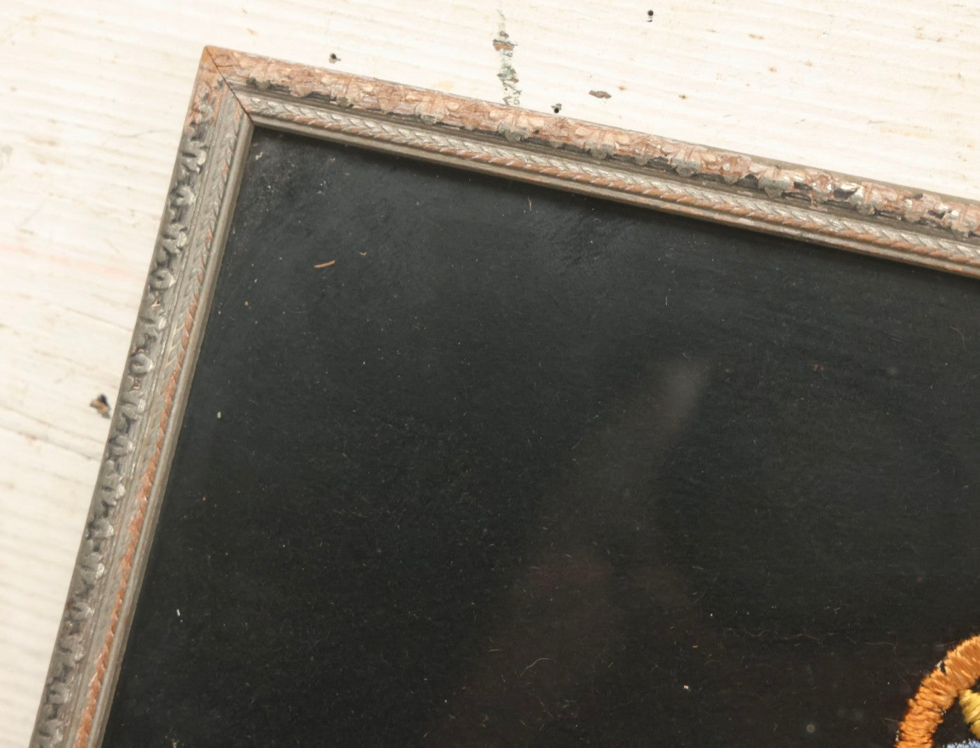 Lot 031 - Vintage Framed Masonic Hand-Embroidered Square And Compasses Emblem With Letter “G," 12-3/4" x 16-3/4"