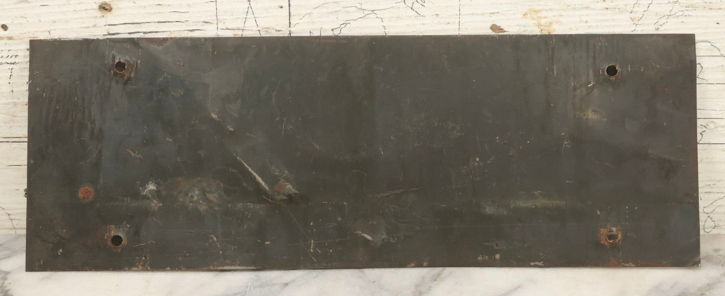 Lot 032 - Vintage "Hoover" Herbert Hoover Tin Tacker Sign With Red Lettering And Rectangular Border, 13-7/8" x 4-7/8"