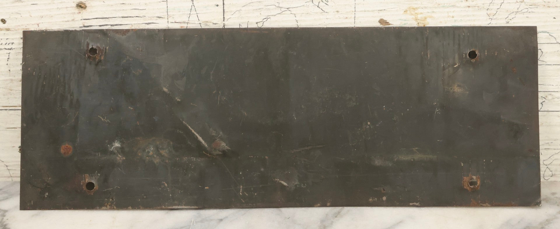 Lot 032 - Vintage "Hoover" Herbert Hoover Tin Tacker Sign With Red Lettering And Rectangular Border, 13-7/8" x 4-7/8"