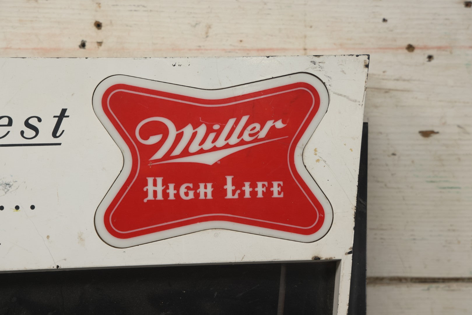 Lot 035 - Vintage Miller High Life Beer Metal And Plastic Light-Up Sign With Black Surround, Circa 1960s