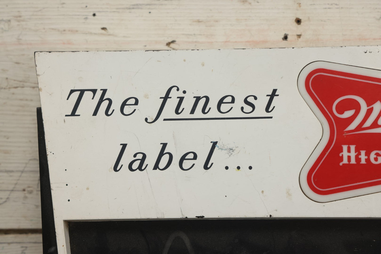 Lot 035 - Vintage Miller High Life Beer Metal And Plastic Light-Up Sign With Black Surround, Circa 1960s