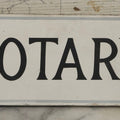 Lot 042 - Vintage “Notary” Hand-Painted Wooden Sign With Gray Pinstriping, 20" x 4-1/2"