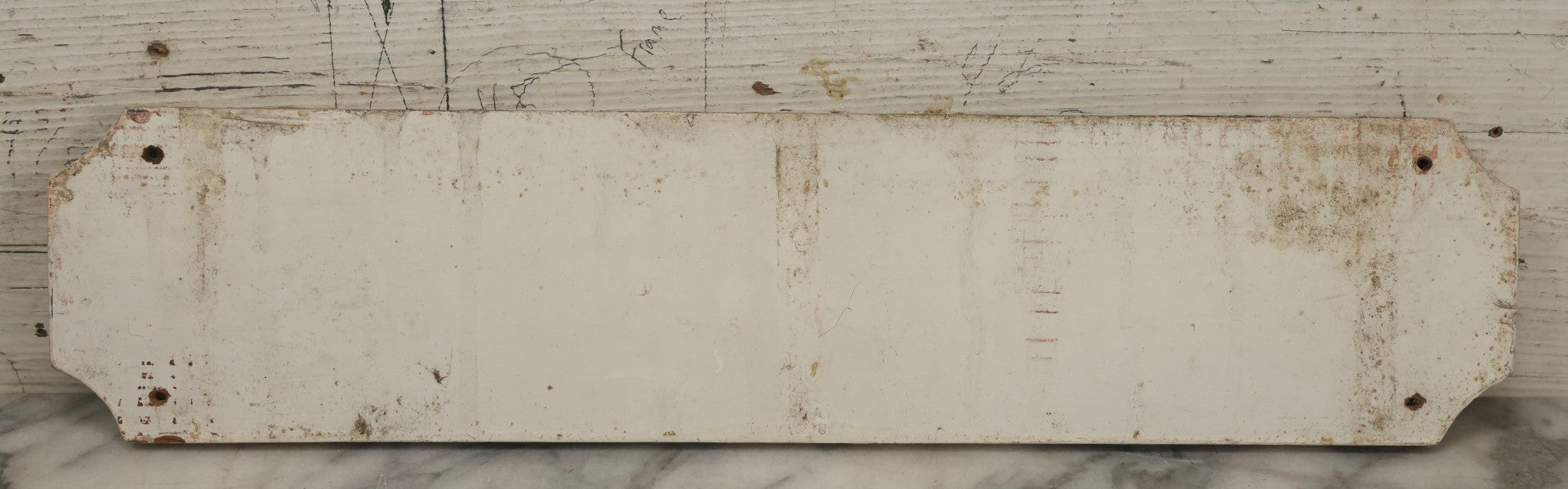 Lot 042 - Vintage “Notary” Hand-Painted Wooden Sign With Gray Pinstriping, 20" x 4-1/2"